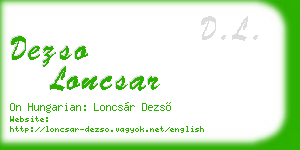 dezso loncsar business card